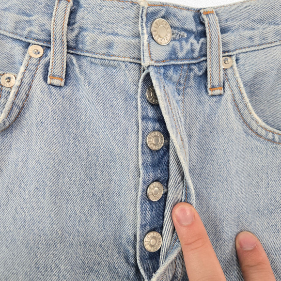 AGOLDE Parker Cutoff Shorts High Rise Distressed Light Wash Denim Shorts Size 24 - Picture 3 of 7